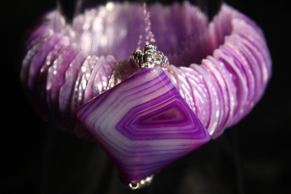 Purple Agate Banded Beauty Bracelet