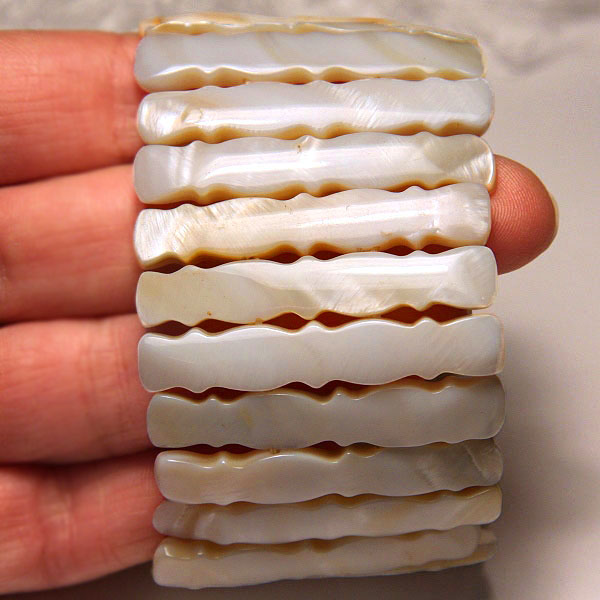 Champagne Mother of Pearl Carved Bracelet