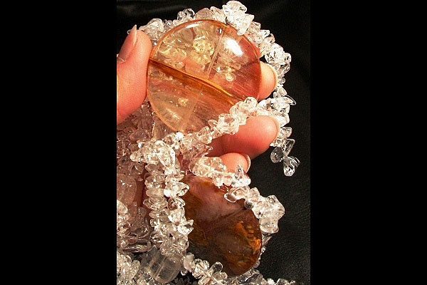 Volcano Cherry Quartz Chandelier Necklace XXL