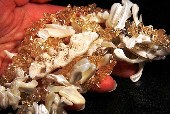 Wild Coral and Citrine Organic Necklace XL
