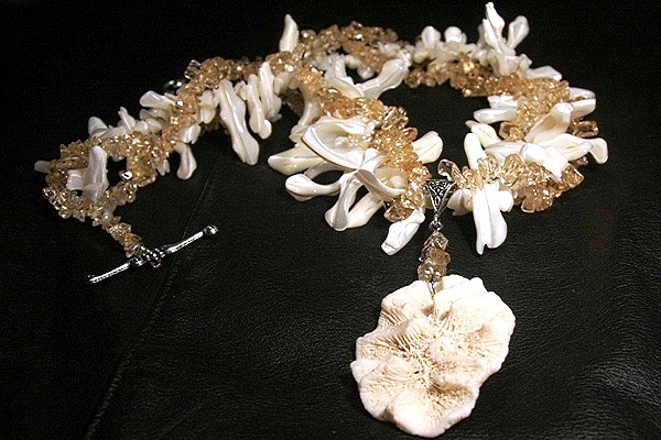 Wild Coral and Citrine Organic Necklace XL