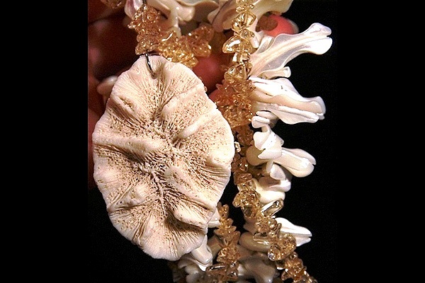 Wild Coral and Citrine Organic Necklace XL