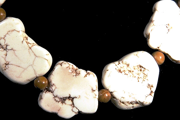 Chunky Natural White Turquoise Necklace XL