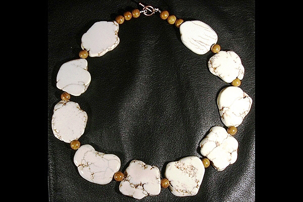 Chunky Natural White Turquoise Necklace XL