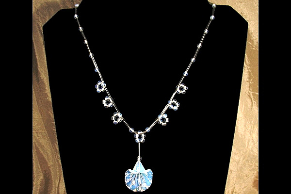 Fine Opalite Flower with Clear Glass Filaments