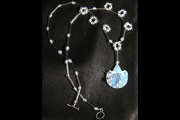 Fine Opalite Flower with Clear Glass Filaments