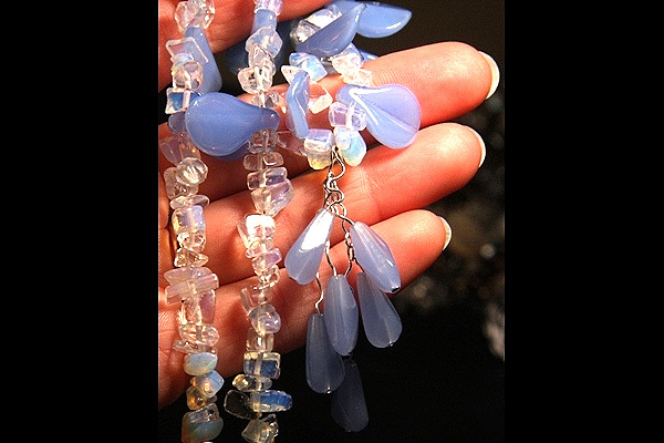 Blue Cornflower Summer Opalite Necklace