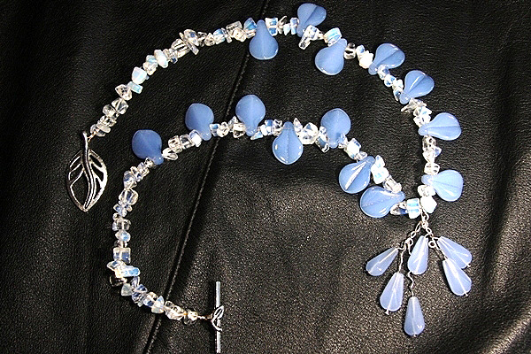 Blue Cornflower Summer Opalite Necklace