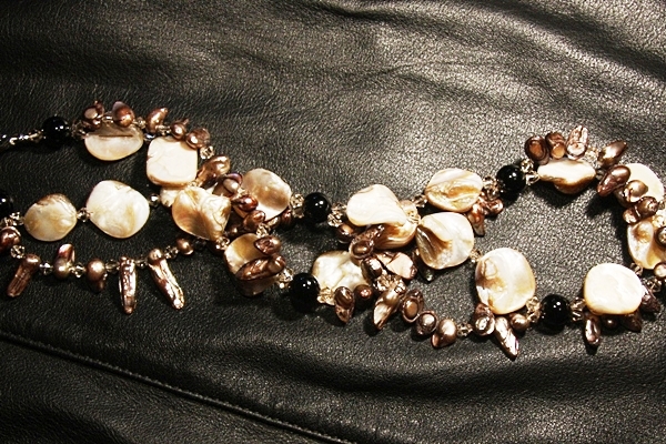 Black Onyx with Mocha Pearls