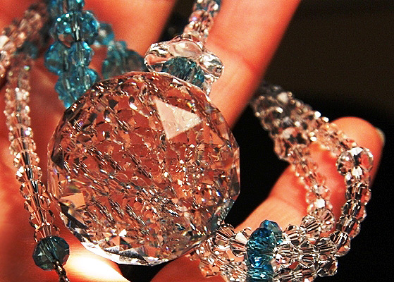 Magnificent Swarovski Crystal Ball Long Necklace