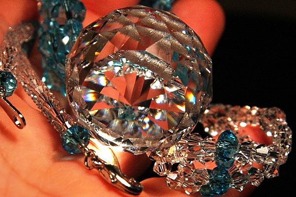 Magnificent Swarovski Crystal Ball Long Necklace