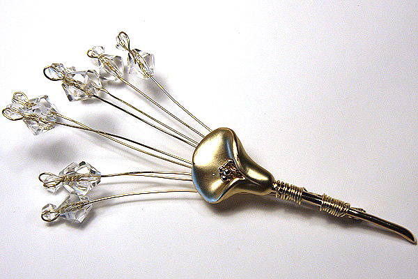 Sophisticated Gold Calla Lily Wedding Boutonniere For The Groom 