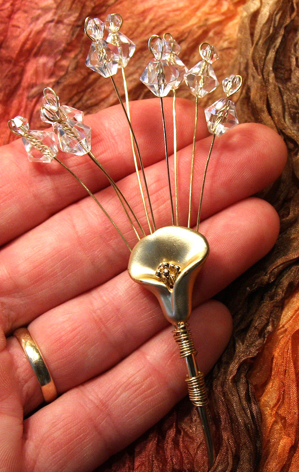 Sophisticated Gold Calla Lily Wedding Boutonniere For The Groom 