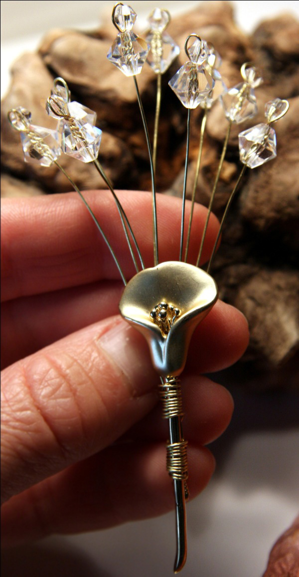 Sophisticated Gold Calla Lily Wedding Boutonniere For The Groom 