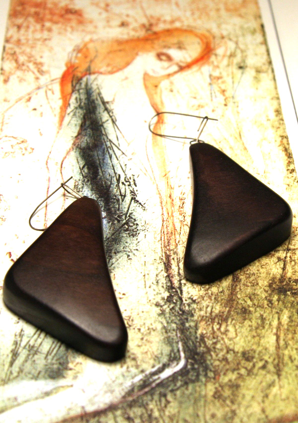 XL Dark Walnut Earrings