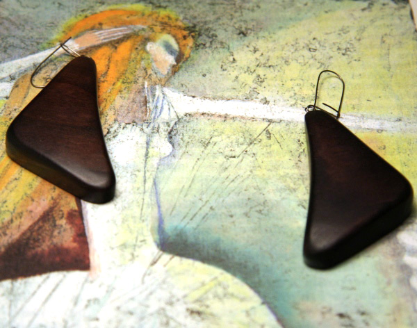 XL Dark Walnut Earrings