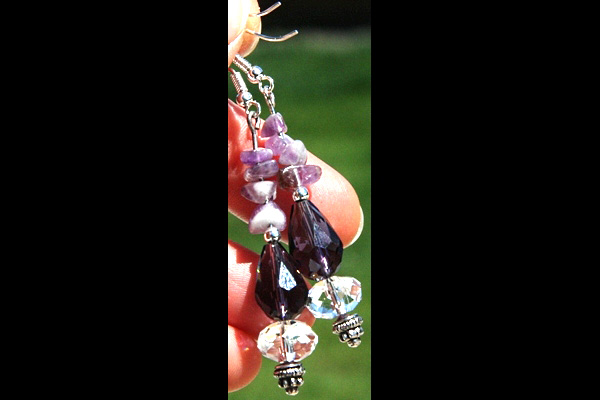 Hot Amethyst Swarovski Crystal Sterling Silver Earrings