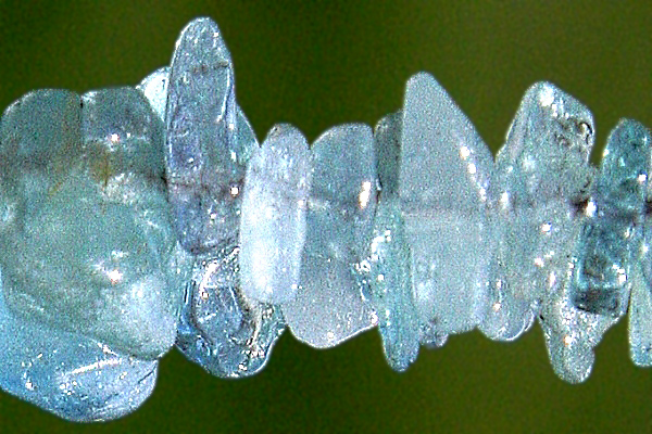 Genuine Aquamarine Gemstone and Black Lava - Long Sterling Silver Earrings