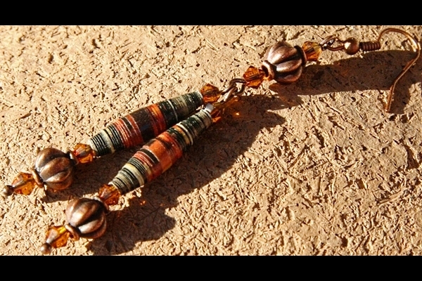 Paper and Copper Earrings