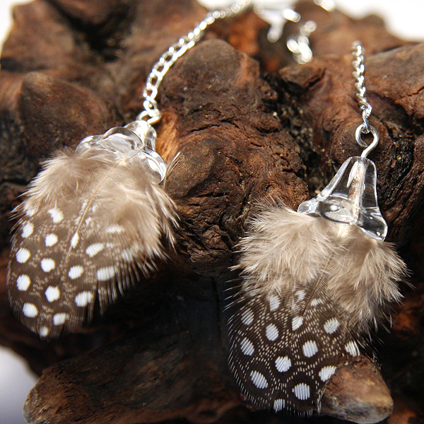Cute Baby Polka Dot Feather Earrings