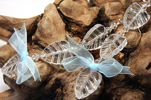 Something Blue - Glass Leaves Earrings