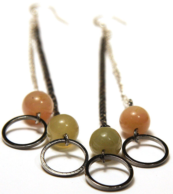 Pink and Green Kunzite Earrings