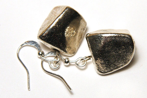 Silver Nugget Earrings
