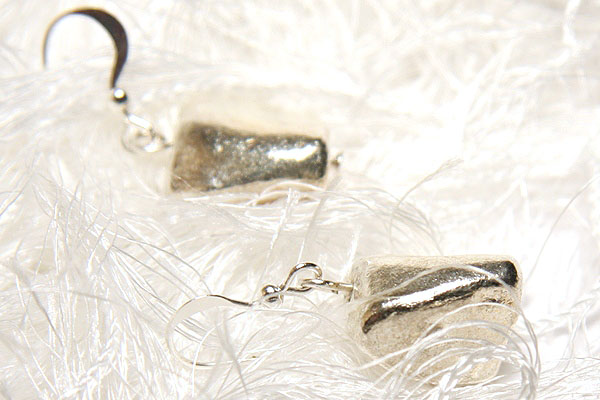 Silver Nugget Earrings