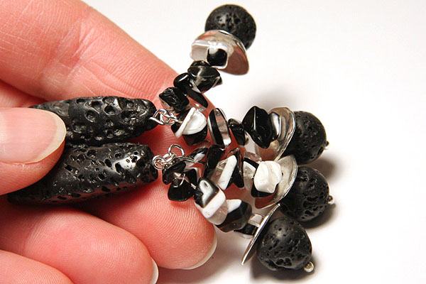 Raw Black Lava Stone Earrings