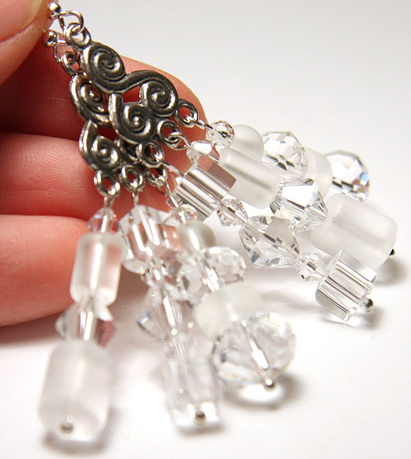 Clear Icy Crystal Earrings 