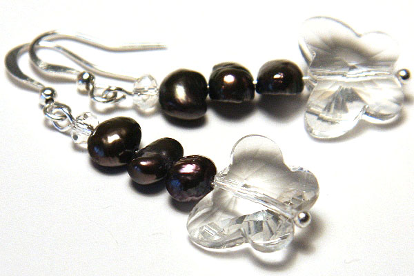 Black Peacock Pearl Earrings 