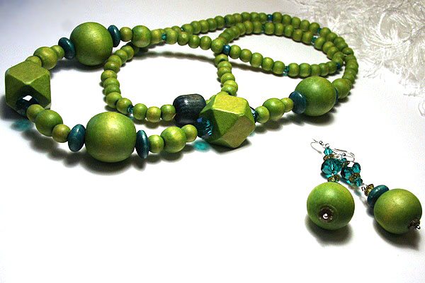 Funky Long Green Earrings