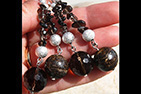 Big Rare Bronzite Crystal and Smoky Quartz Sphere XL Necklace