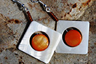 Zen White and Orange Mother of Pearl Necklace