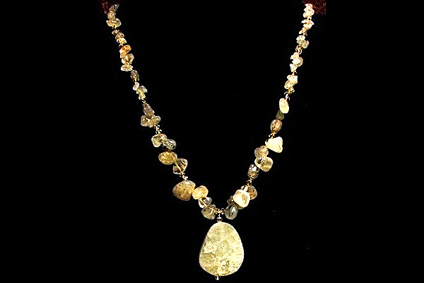 Natural Green Garnet with Two-Sided Green and White Drusy Crystal