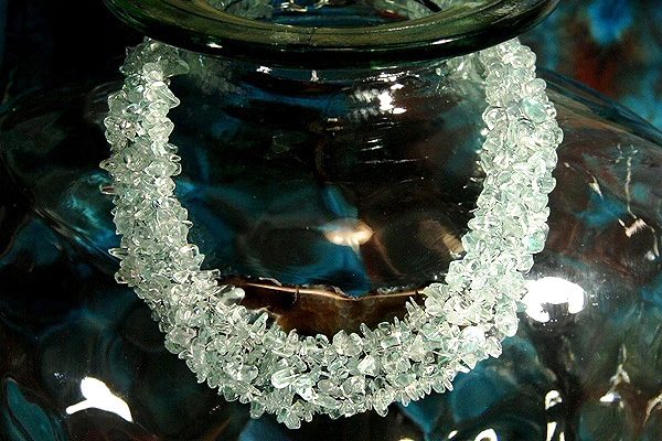 Intense Dragon Vein Agate Nested in Brazilian Aquamarine Crystals