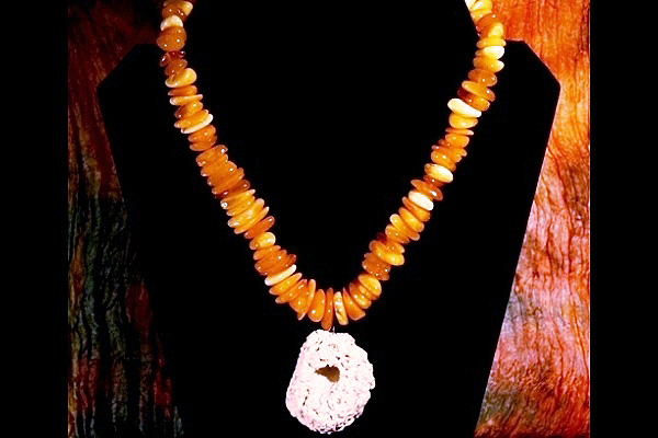 Raw White Coral and Amber Nuggets