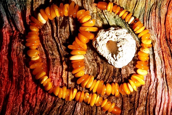 Raw White Coral and Amber Nuggets