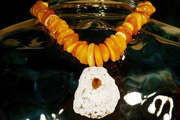 Raw White Coral and Amber Nuggets