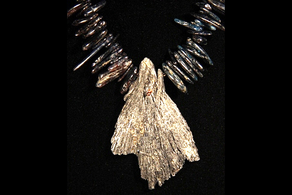 Raw Black and Blue Kyanite Fan Crystal Constellation