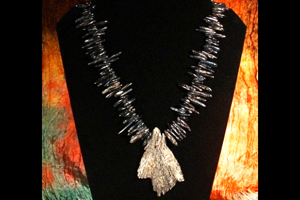 Raw Black and Blue Kyanite Fan Crystal Constellation