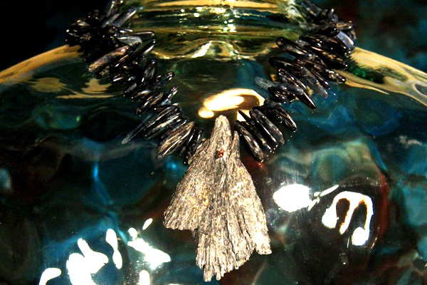 Raw Black and Blue Kyanite Fan Crystal Constellation