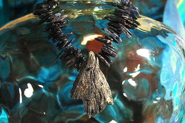 Raw Black and Blue Kyanite Fan Crystal Constellation