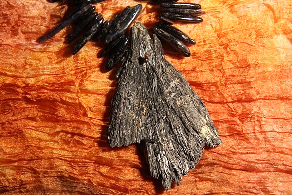 Raw Black and Blue Kyanite Fan Crystal Constellation