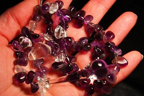 Fresh Amethyst and Clear Quartz Dewdrops