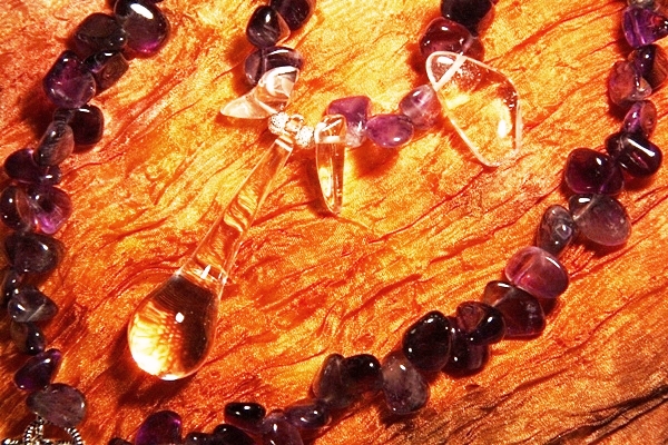 Fresh Amethyst and Clear Quartz Dewdrops
