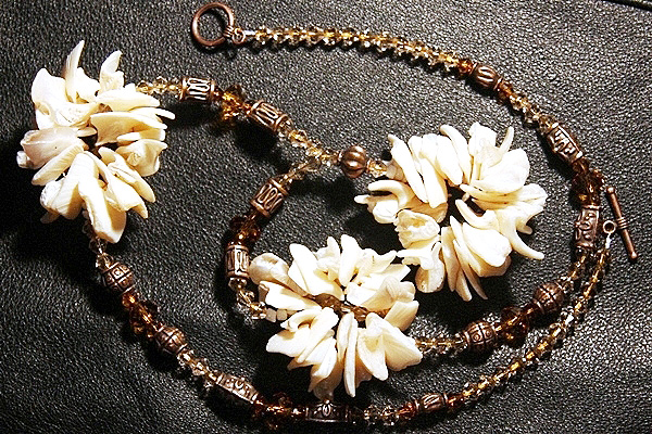 Antiqued Copper with Seashell Clusters