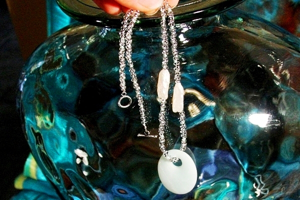 Gentle Amazonite and Biwa Pearls