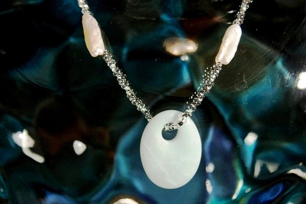 Gentle Amazonite and Biwa Pearls