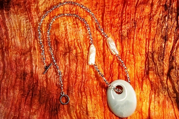 Gentle Amazonite and Biwa Pearls